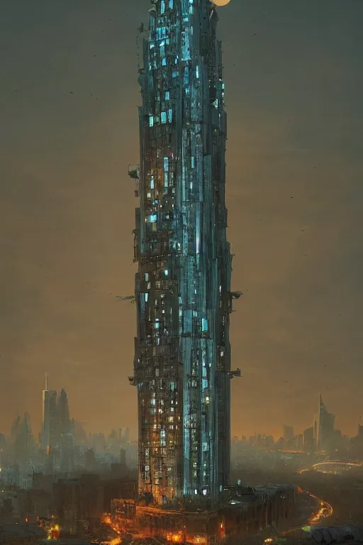 Image similar to wizard tower in downtown manhattan, an epic fantasy, dramatic lighting, cinematic, establishing shot, extremely high detail, photorealistic, cinematic lighting, artstation, by simon stalenhag, horizon forbidden west