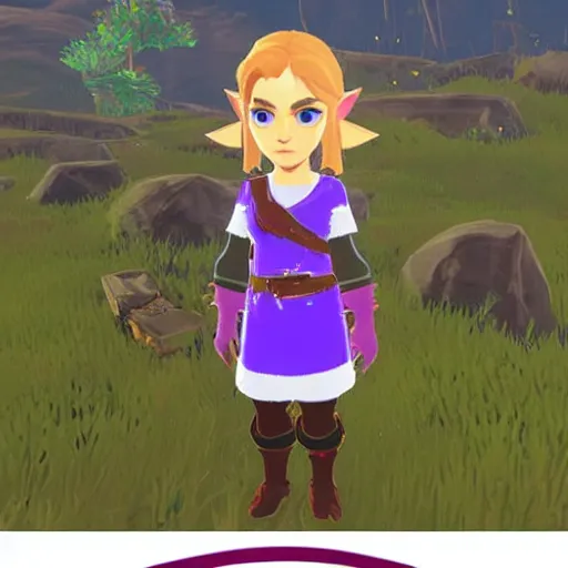 Prompt: Moira Rose from Schitt’s Creek, in Legend of Zelda Breath of the Wild