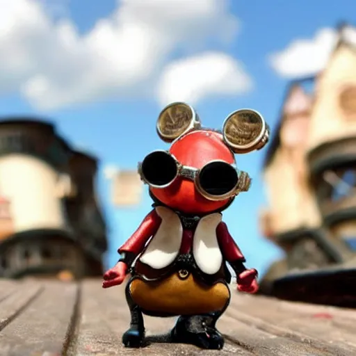 Image similar to a rat with steampunk googles, from One piece