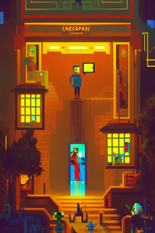 Prompt: life in the caspian hood. pixel art, pop art, no duplicate image, glowing lights, ultra details, digital painting, artstation, concept art, smooth, sharp focus, illustration, intecrate details, art by richard hamilton and mimmo rottela, pixels art by kirokaze and paul robertson