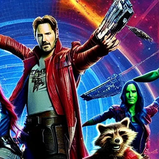 Image similar to Keanu Reeves in Guardians of the Galaxy