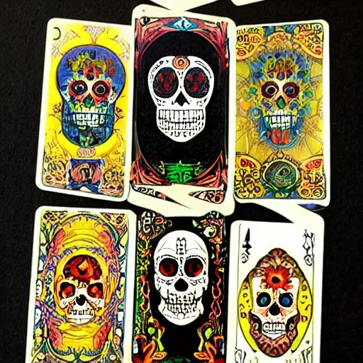 Image similar to haunted, skull, day of the dead, fortune teller, tarot, ouija