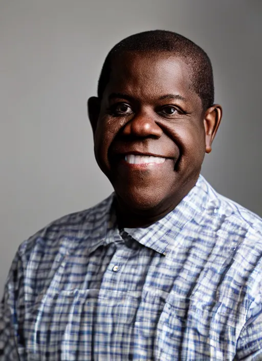 Image similar to DSLR photo portrait still of 55 year old age 55 Gary Coleman at age 54!!!, 85mm f1.8