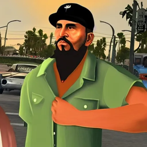 Image similar to Fidel Castro in grand theft auto San Andreas