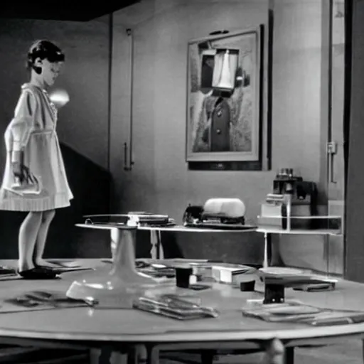 Prompt: an still picture museum in a movie by jacques tati, still life, no humans