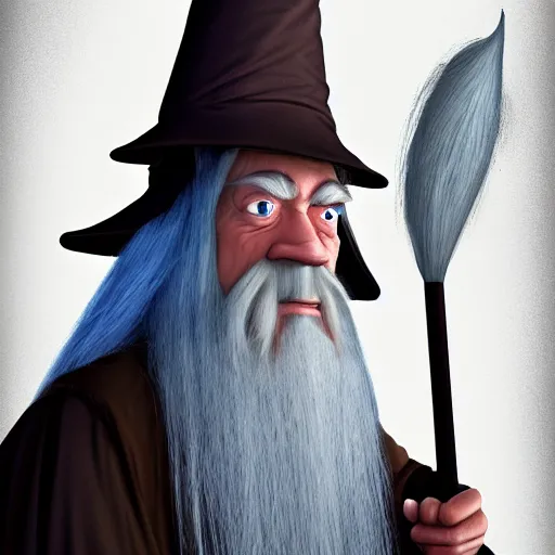 Prompt: Gandalf as a troll doll with a wizard's hat staff, beautiful lighting, high quality digital art, trending on artstation