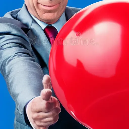 Image similar to saul goodman throwing dart at red ballon, stock photo