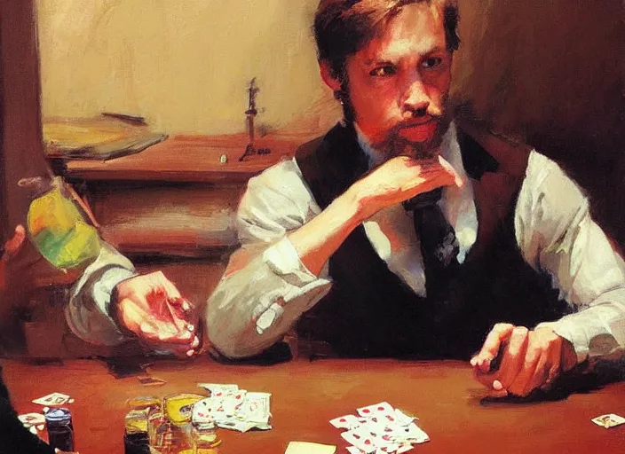 Prompt: a highly detailed beautiful portrait of hamster playing poker, by gregory manchess, james gurney, james jean