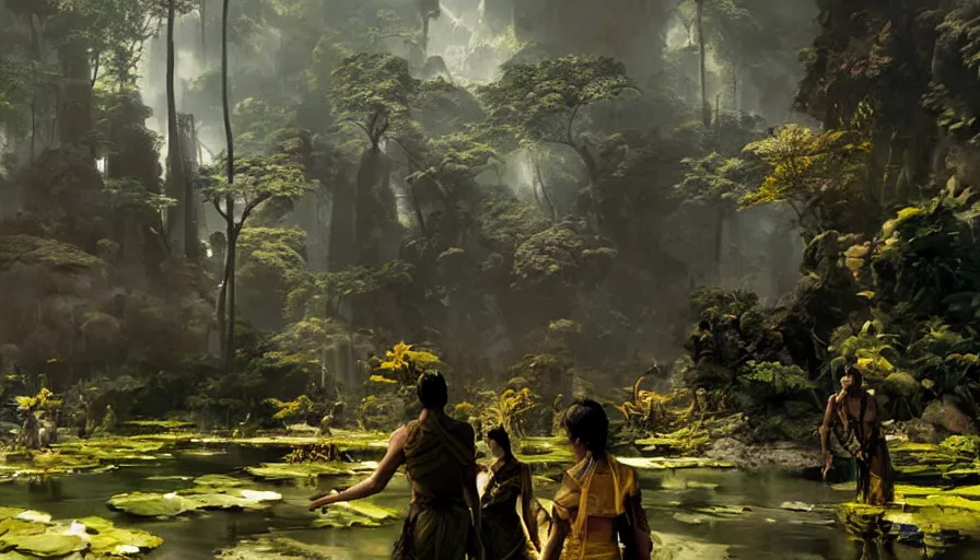 Prompt: screenshot from the avatar movie, artstation, by craig mullins