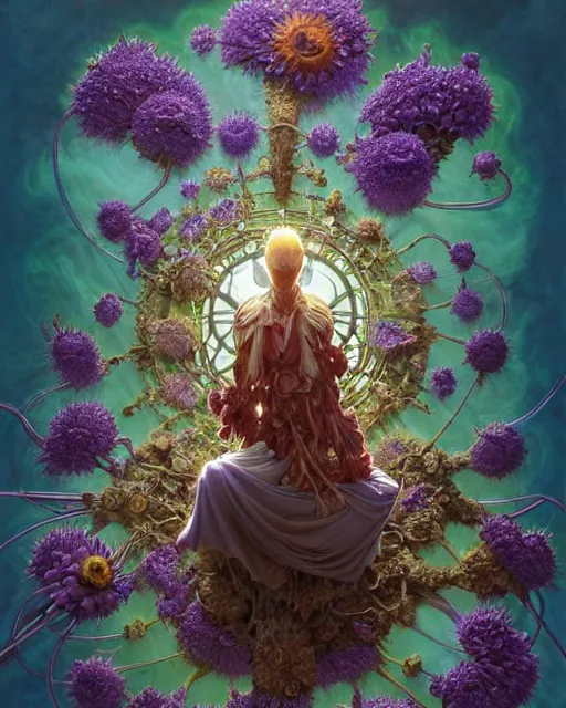 Image similar to the platonic ideal of flowers, rotting, insects and praying of cletus kasady carnage thanos dementor wild hunt doctor manhattan chtulu mandelbulb mandala ponyo spirited away bioshock davinci, d & d, fantasy, ego death, decay, dmt, psilocybin, art by artgerm and greg rutkowski and alphonse mucha