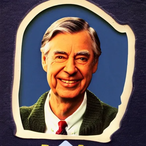 Prompt: mr. rogers proudly displaying his mr. rogers made of octopus.