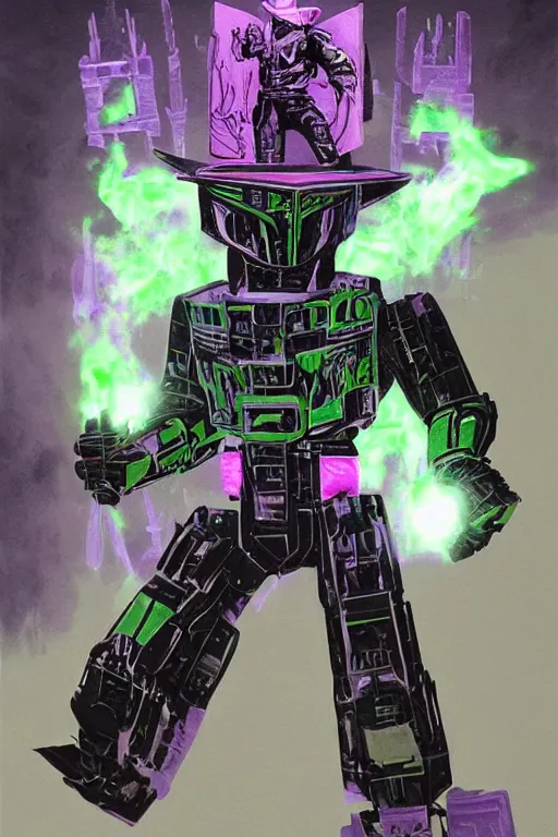 Image similar to portrait of cowboy johnny cash as purple green optimus prime from transformers drinking tonic fluid from guitar zord ufo hoverboard, intricate, highly detailed, smooth, artstation, digital illustration by Ruan Jia and Mandy Jurgens and Artgerm and Wayne Barlowe and Greg Rutkowski and Zdislav Beksinski