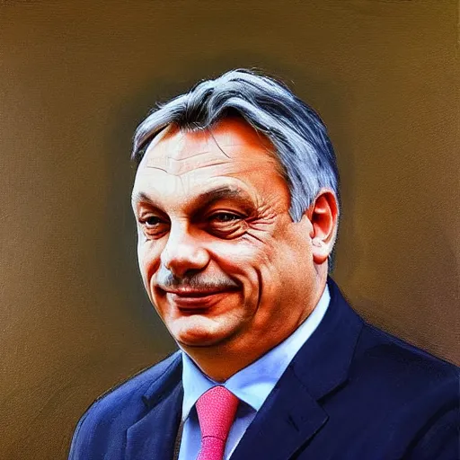 Prompt: viktor orban in a post office, oil painting