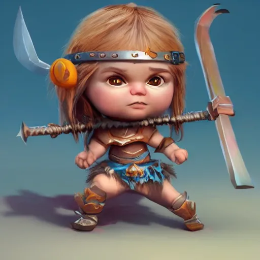 Prompt: super cute little warrior princess 3D concept by Tiger HKN and Gediminas Pranckevicius, face very realistic, Game Art, Ultra wide angle, hyper detailed, Character Modeling, cartoon, cinematic, raytrace, Trend on artstation, C4D
