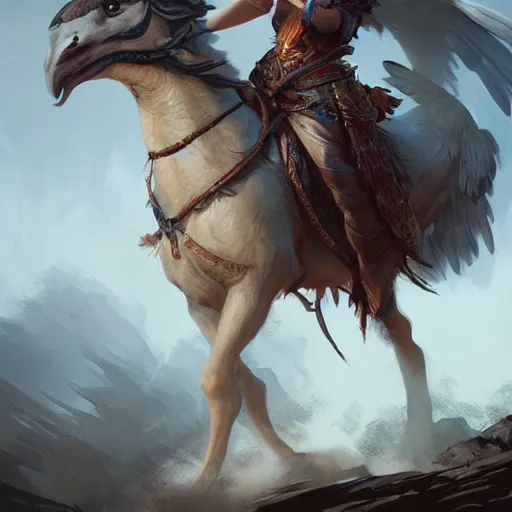 Image similar to asian woman holding an eagle on a horse, greg rutkowski, fantasy, intricate, elegant, highly detailed, digital painting, artstation, concept art, long shot, cinematic lighting