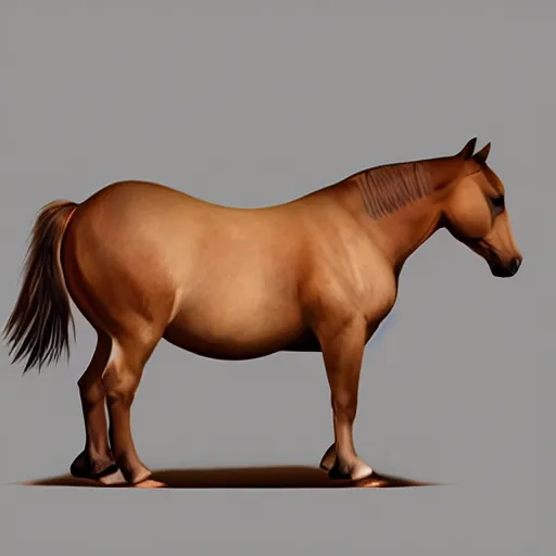 Image similar to fat chubby horse, digital art, 4 k