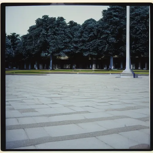 Image similar to an empty town square designed by ryoji ikeda, photograph, polaroid