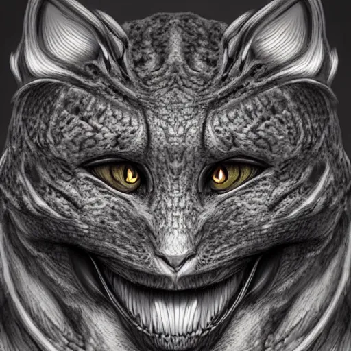 Prompt: a dragon with the face of a cat, digital art, 8k, very detailed