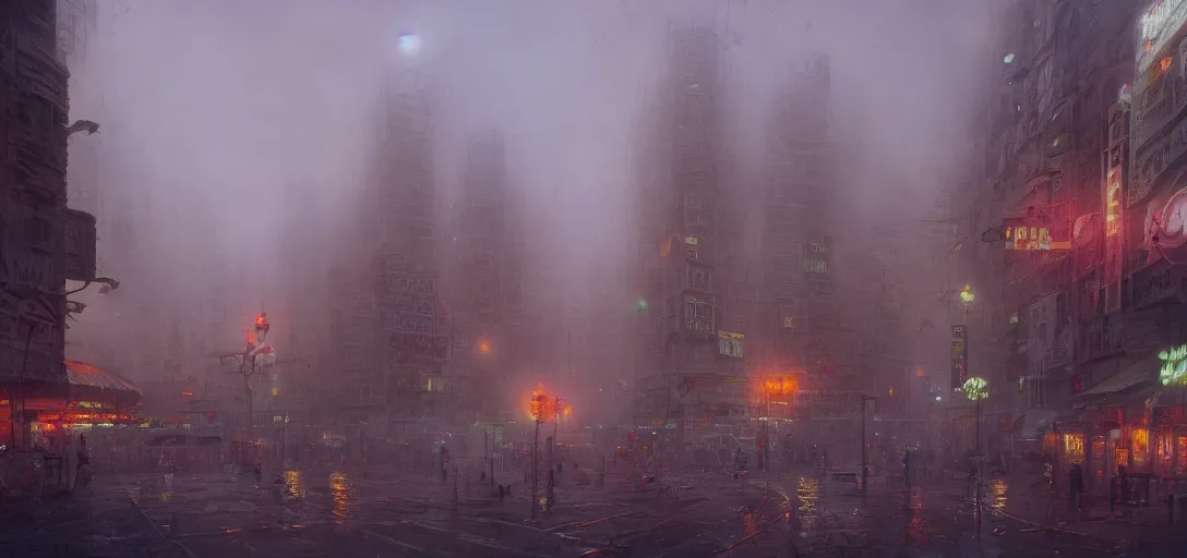 Prompt: a city made of pizza, 80s style, foggy, 8k, james gurney, greg rutkowski, john howe, artstation