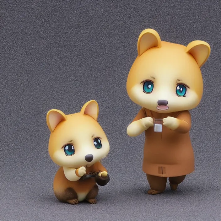 Prompt: quokka, an anime nendoroid of a quokka, figurine, detailed product photo