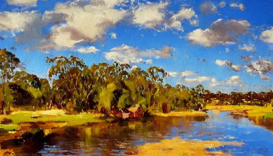 Image similar to impressionist painting by antoine blanchard of the manning river in taree australia