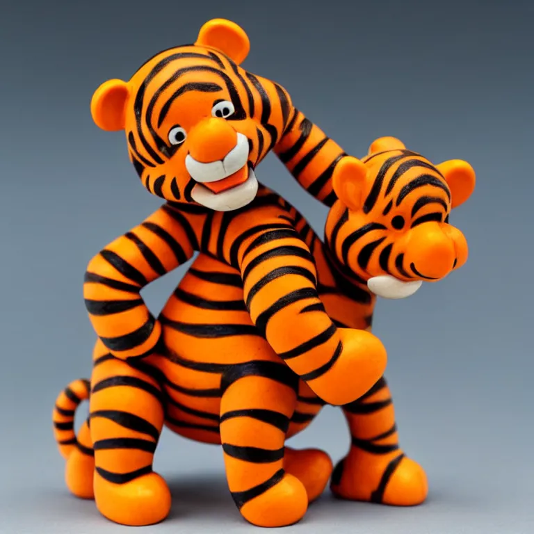 Prompt: tigger figurine, 1 9 6 0 s, realistic, dslr photo, product shot