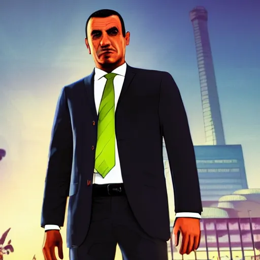 Prompt: Member of the Israeli Knesset Mansour Abbas GTA 5 loading screen, illustration