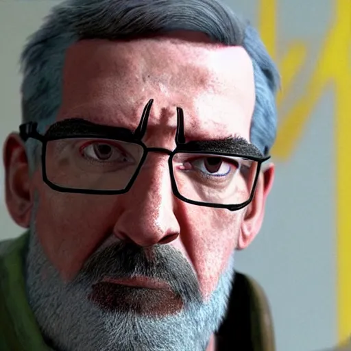 Image similar to Gordon Freeman, Half Life 3. Paramount Pictures, 2043. Runtime, 2 hours 32 minutes.