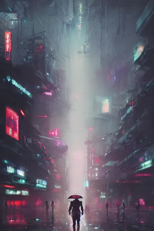 Image similar to rainy tokyo streets at night in the year 2049, cyberpunk concept art by pete mohrbacher and seb mckinnon and beksinski and josan gonzales, digital art, highly detailed, intricate, sci-fi, sharp focus, Trending on Artstation HQ, deviantart, unreal engine 5, 4K UHD image