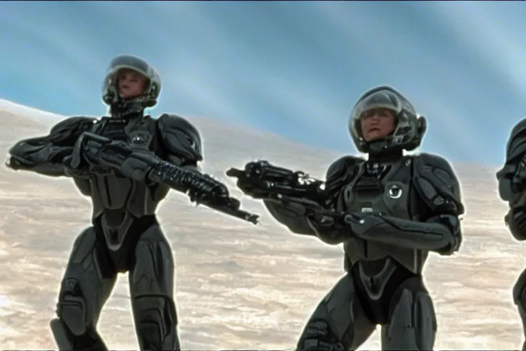 Image similar to Aurora in Starship Troopers (1997), highly detailed, high quality, HD, 4k, 8k, Canon 300mm, professional photographer, 40mp, lifelike, top-rated, award winning, realistic, sharp, no blur, edited, corrected, trending