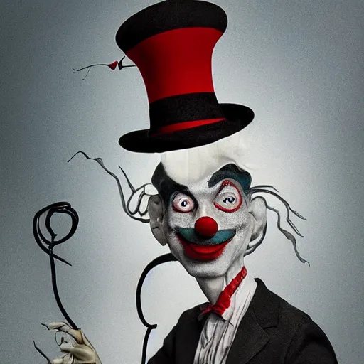 Prompt: tim burton and dr seuss and michal karcz digital art of a clown., detailed, elegant, intricate, 4 k, renaissance painting