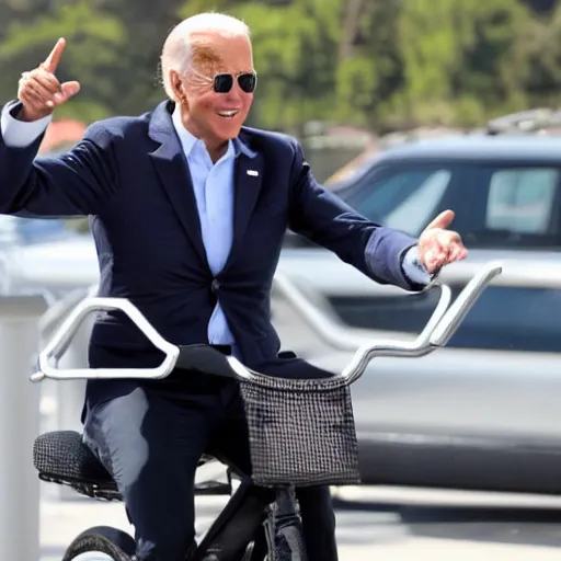 Prompt: Joe Biden riding a mall ride