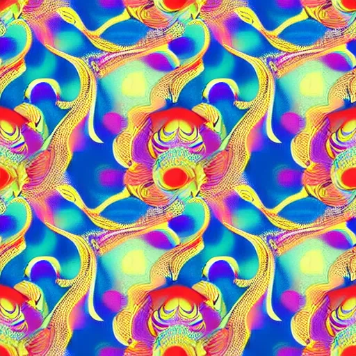 Image similar to exquisite fresh psychedelic print with beautiful and high resolution elements developed into seamless patterns