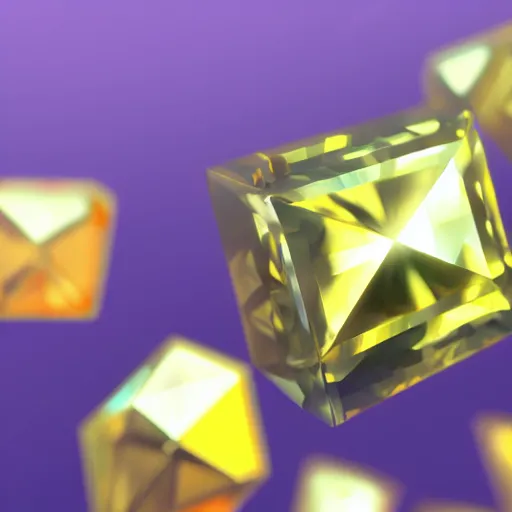 Image similar to yellow crystal gem, cubic, cave crystals, neutral background, video game