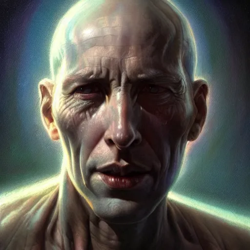 Image similar to a hyper - realistic character concept art portrait of an antimatter being, depth of field background, artstation, award - winning realistic sci - fi concept art by jim burns and greg rutkowski, beksinski, a realism masterpiece, flesh - tone color palette, james gilleard, bruegel, alphonse mucha, and yoshitaka amano.