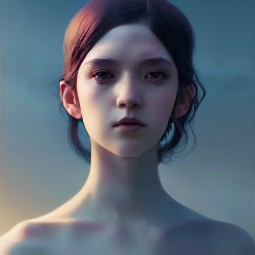 Image similar to girl by tom bagshaw, walking past a flowing river by ilya kuvshinov, rtx reflections, octane render 1 2 8 k, extreme high intricate details by wlop, digital anime art by ross tran, medium shot, close up shot, composition by sana takeda, dramatic lighting by greg rutkowski