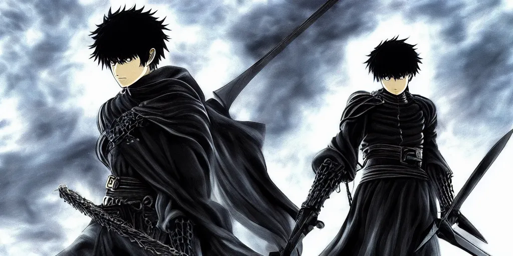 the black swordsman guts in berserk anime in dark age - Berserk - Magnet |  TeePublic