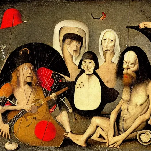 Image similar to rolling stones by hieronymus bosch