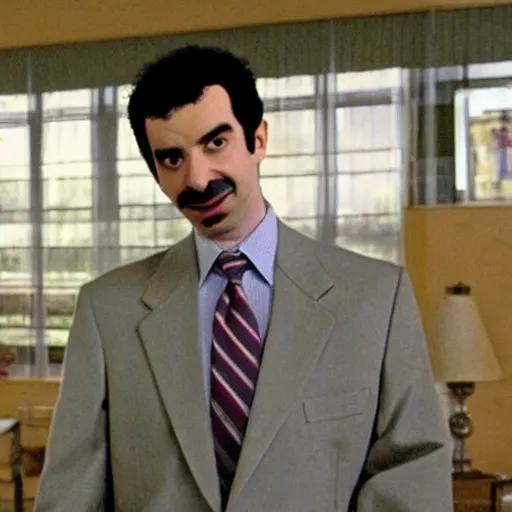 Image similar to “a still of Nathan Fielder as Borat in Borat (2007)”