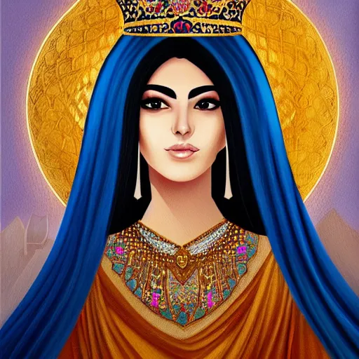 Image similar to Beautiful Portrait of a Persian Princess who is an architect, beautiful princess, Persian painting, architect, trending on artstation