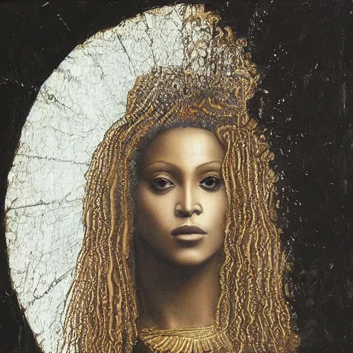 Image similar to beyonce painted by leonardo da vinci