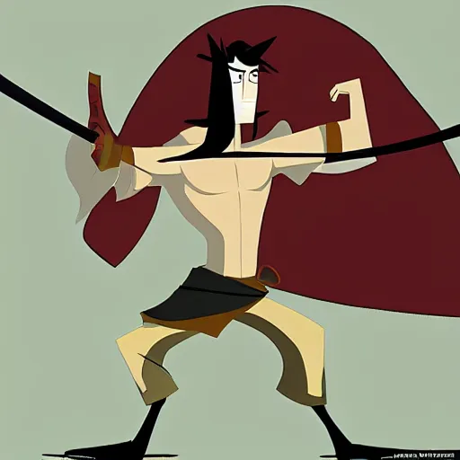 Image similar to samurai jack posing