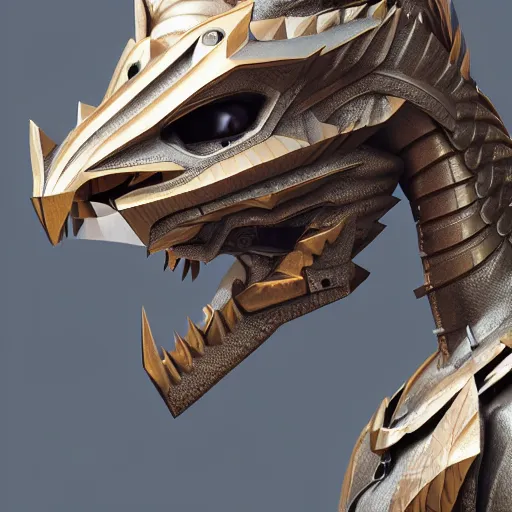 Prompt: stunning bust of a beautiful female knight, but as an anthropomorphic female dragon, well designed cute female robot dragon head, well armored, sharp claws, HD octane render, fantasy, Artstation, Deviantart, Furaffinity