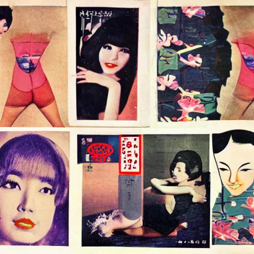 Image similar to 1 9 6 0 s japanese playboy magazine collage by hannah hoch