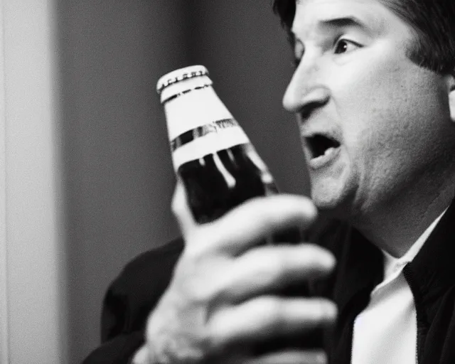 Image similar to photo of brett kavanaugh staring longingly at a can of beer, 3 5 mm f / 2. 8