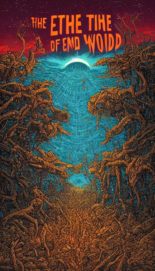 Prompt: the end of the world, by dan mumford,