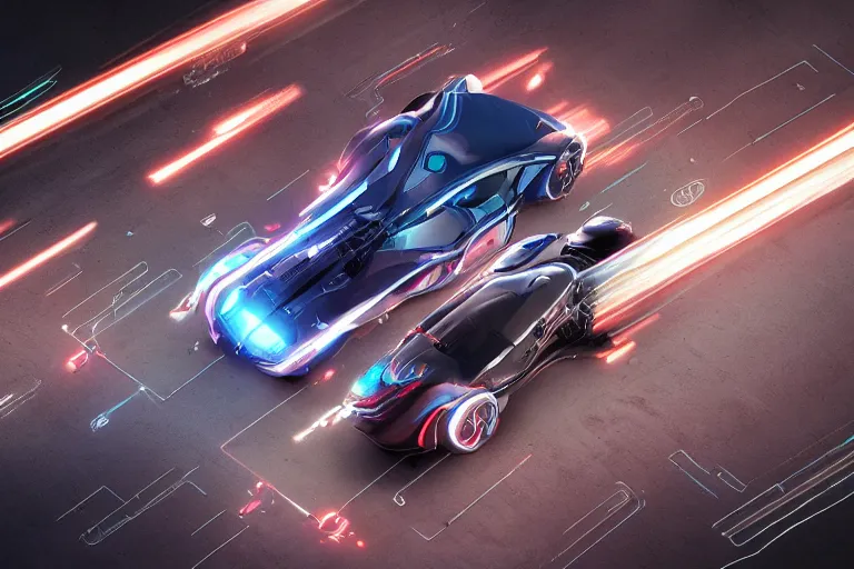 Image similar to quantum entanglement的synthwave sports car ,by Austin English ,cinema lighting,A bird's-eye view,camera view from above ,Game scene graph , very high detailed Unreal engine Works ADV