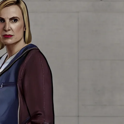 Image similar to Kim Wexler from Better Call Saul as a GTA character portrait, Grand Theft Auto, GTA cover art