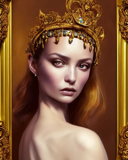 Prompt: expressive oil painting, of alluring european princess, seductive look, smooth glowing skin, glistening body, love, adoration, ornate skull headpiece made from metal, filigree, glamour shot, by yoshitaka amano, by greg rutkowski, by jeremyg lipkinng, by artgerm, digital art, octane render, fine white dress