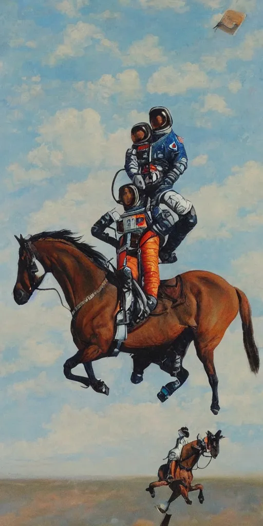 Image similar to astronaut riding horse, upside down